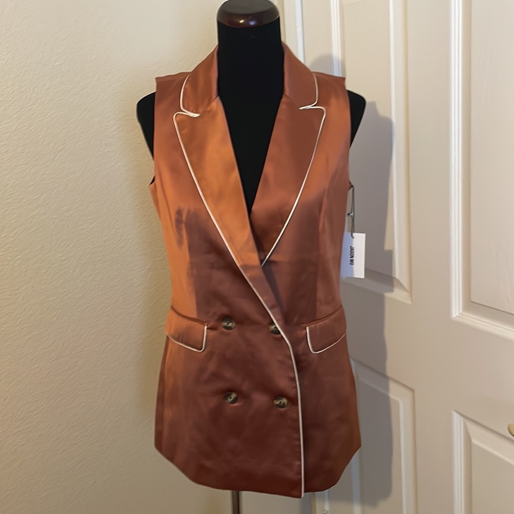New Jason Wu Long Double Breasted Satin Style Fashion Vest